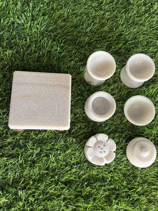 White Marble Pooja set combo big