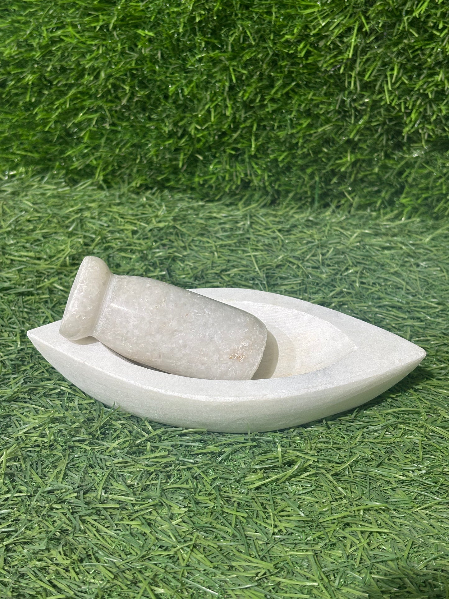 Small White Marble Mortar and Pestle