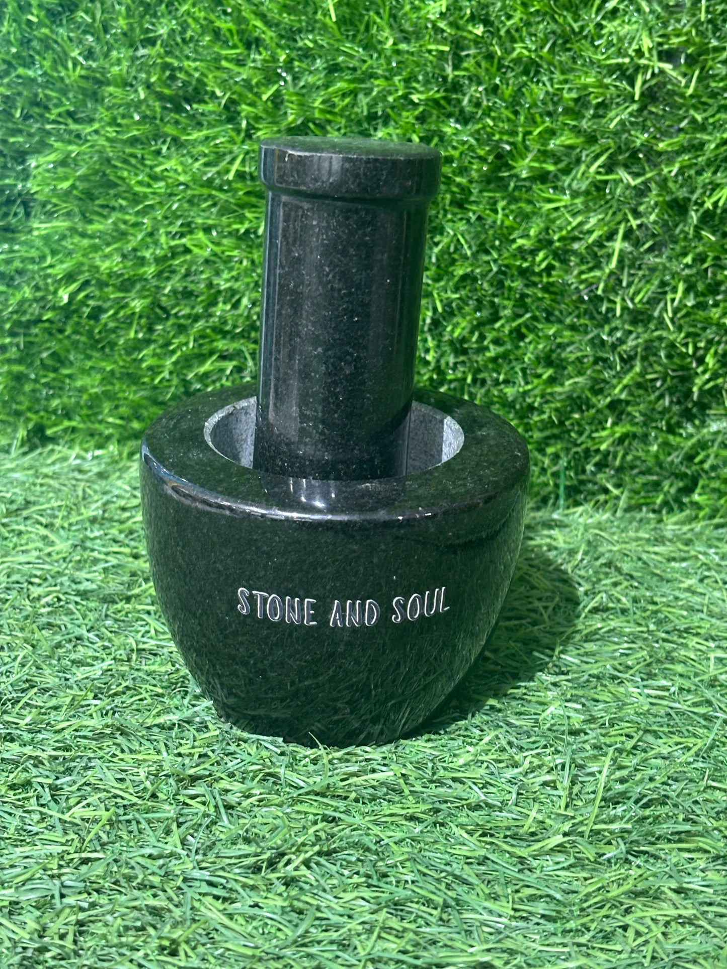 Small Black Granite Mortar and Pestle