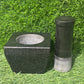 Small Square Black Granite Mortar and Pestle