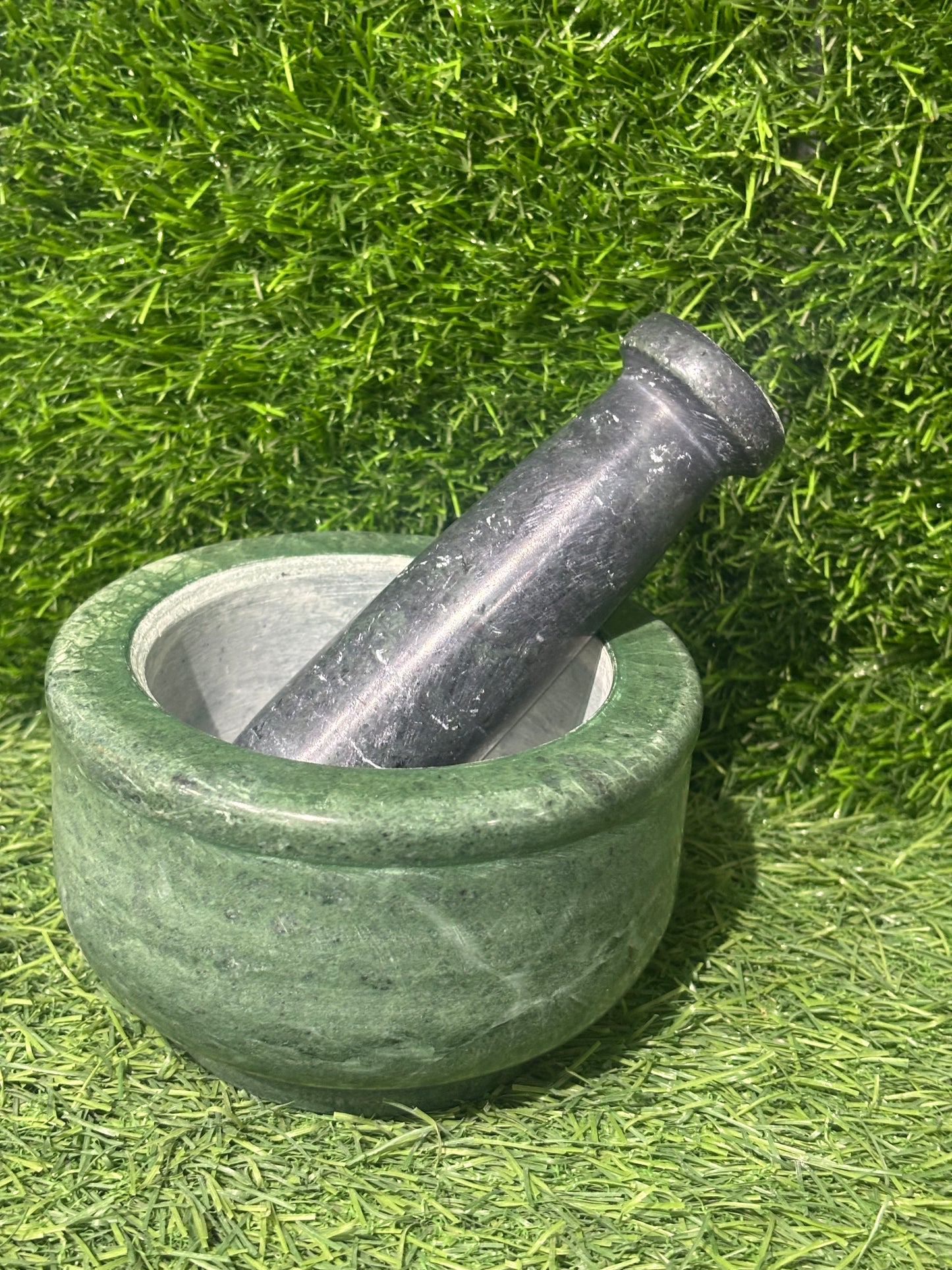 Green Marble Mortar and Pestle