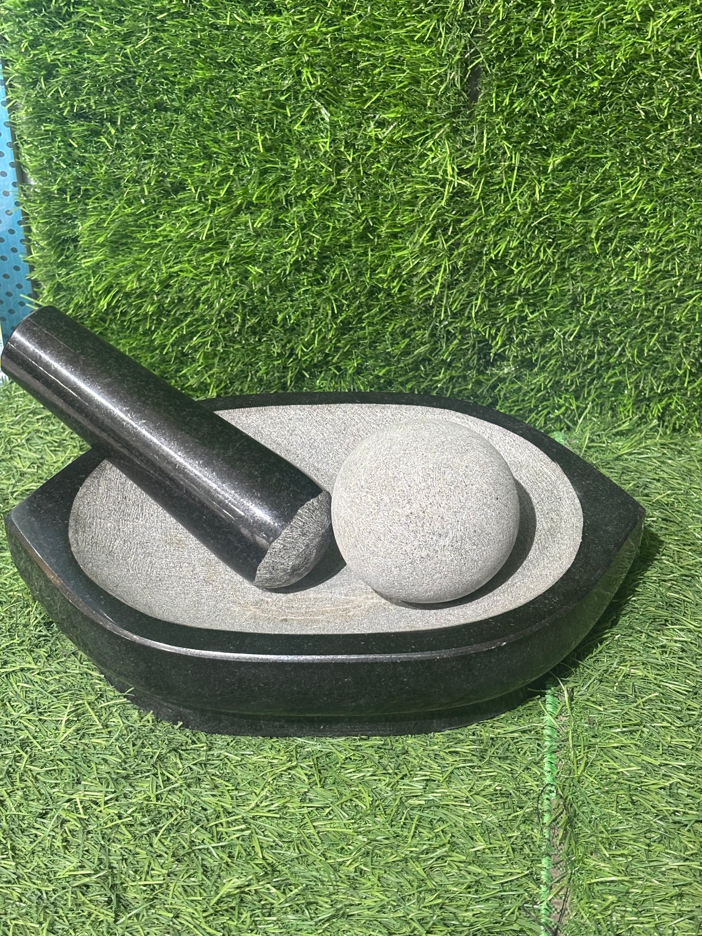 Leaf Mortar and Ball and Pestle Combo(Kalvam)